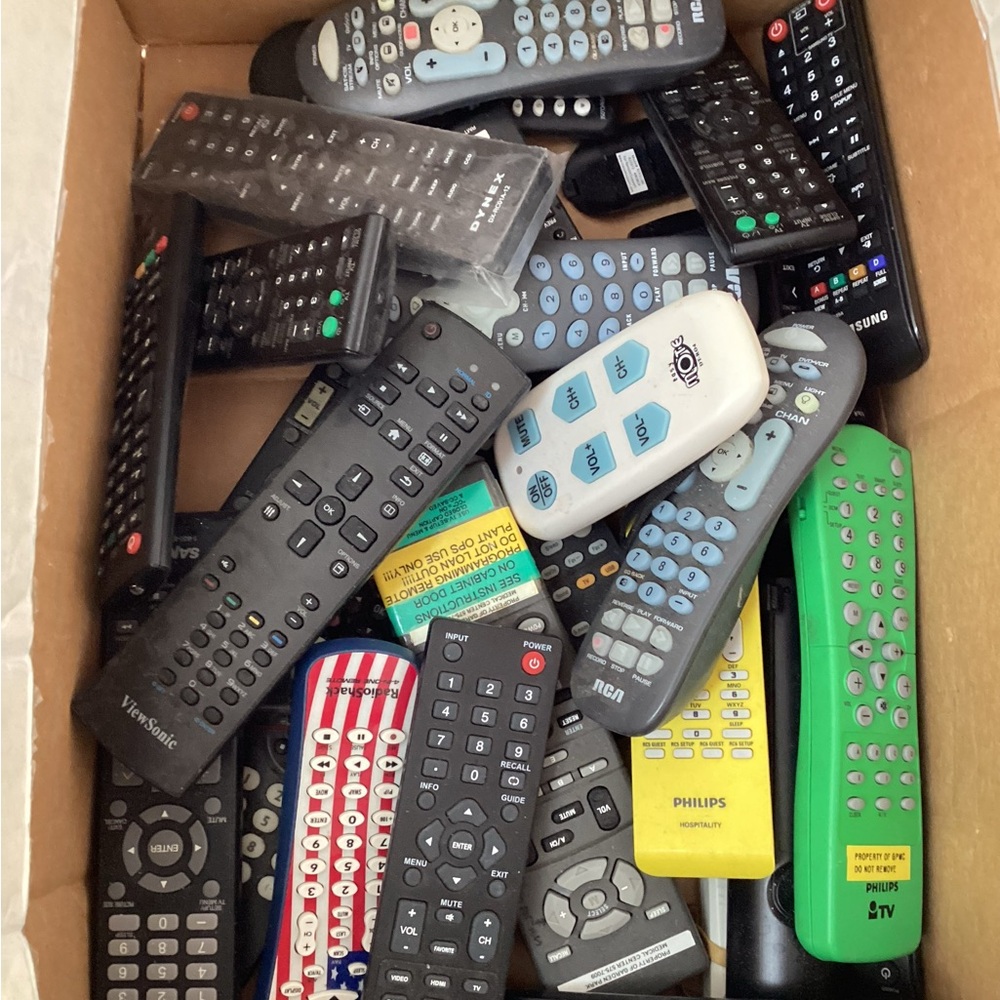 Philips Green and Yellow TV Remote Controls - Mixed Lot